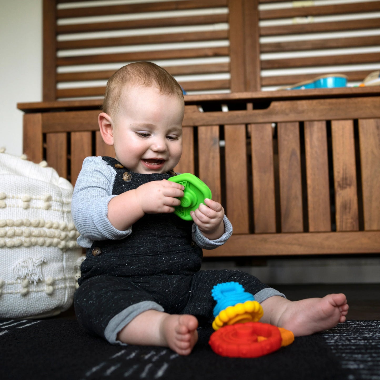 Stack & Teethe Multi-Textured Easy-to-Grasp 5-Piece Teether Toy Set
