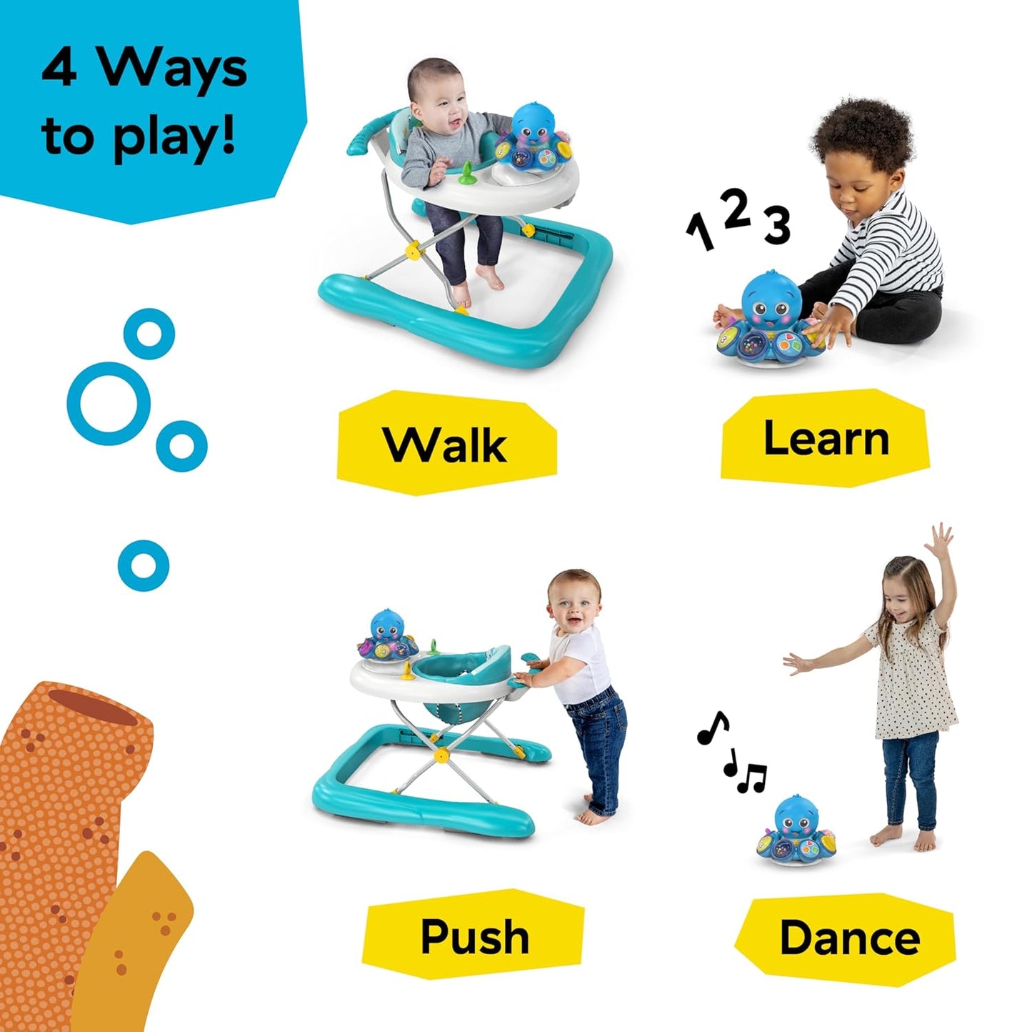 Step & Twirl Opus 4 in 1 Walker, Musical, for Babies Ages 6 to 24 Month