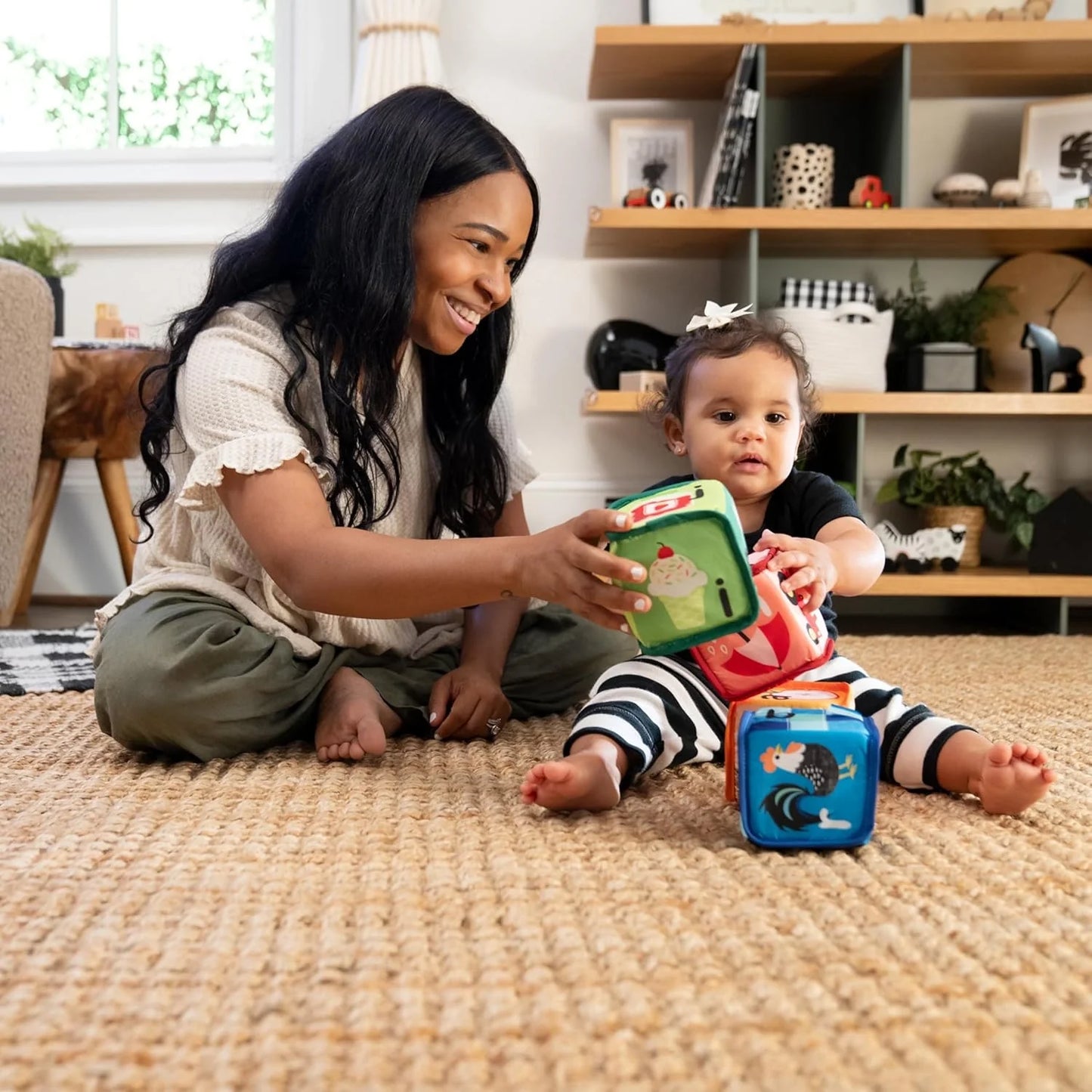 Alpha Stacks Soft Blocks, Multisensory and Lightweight, Ages 3m+