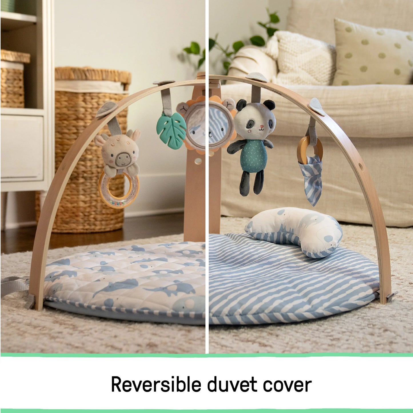 Cozy Spot Duvet Activity Gym with Self-Storage - Elephant March