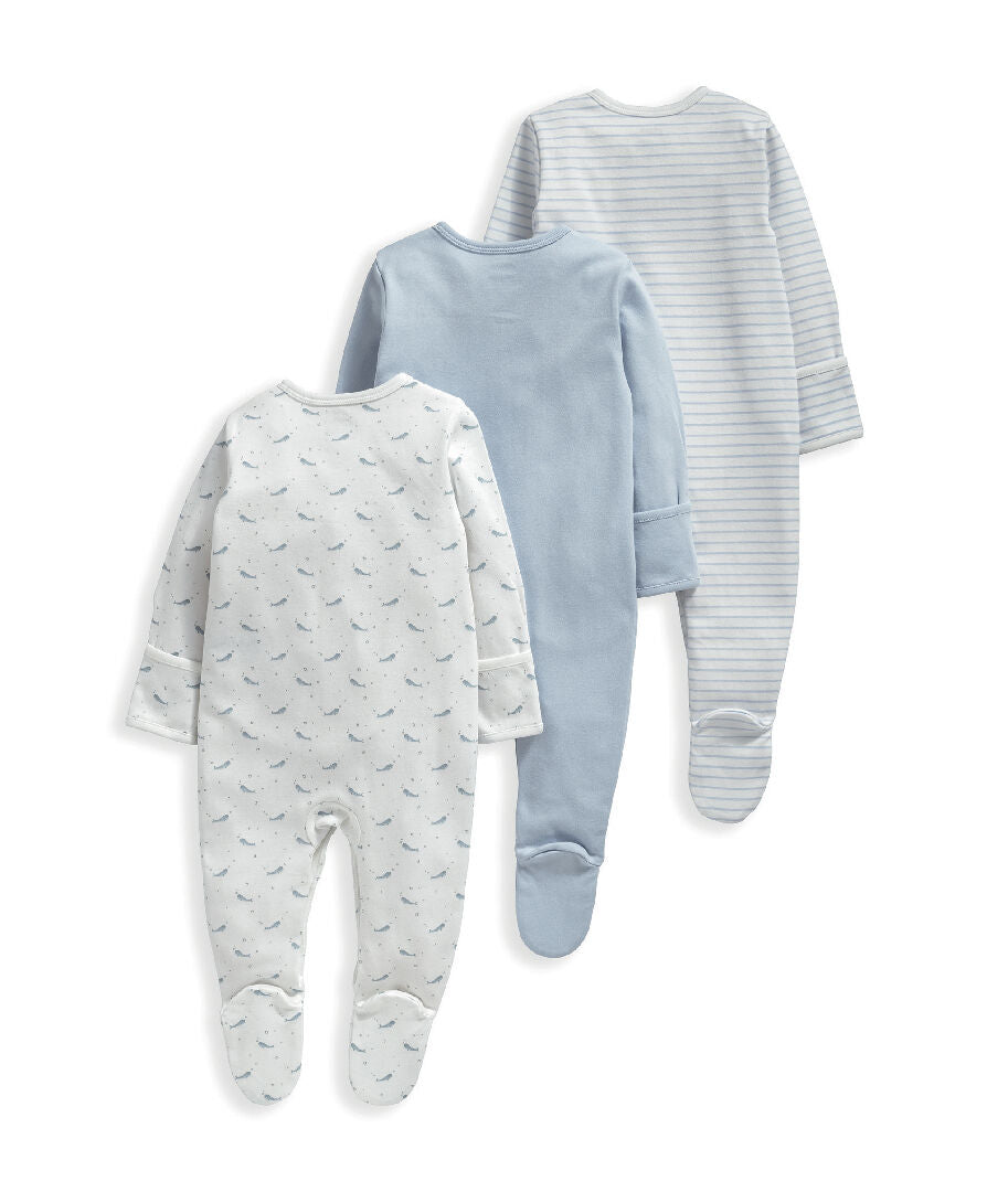 Mamas & Papas Whales Sleepsuits ( 3 Pack ) | Mamas & Papas, Babies, Nursing, Sleepsuit