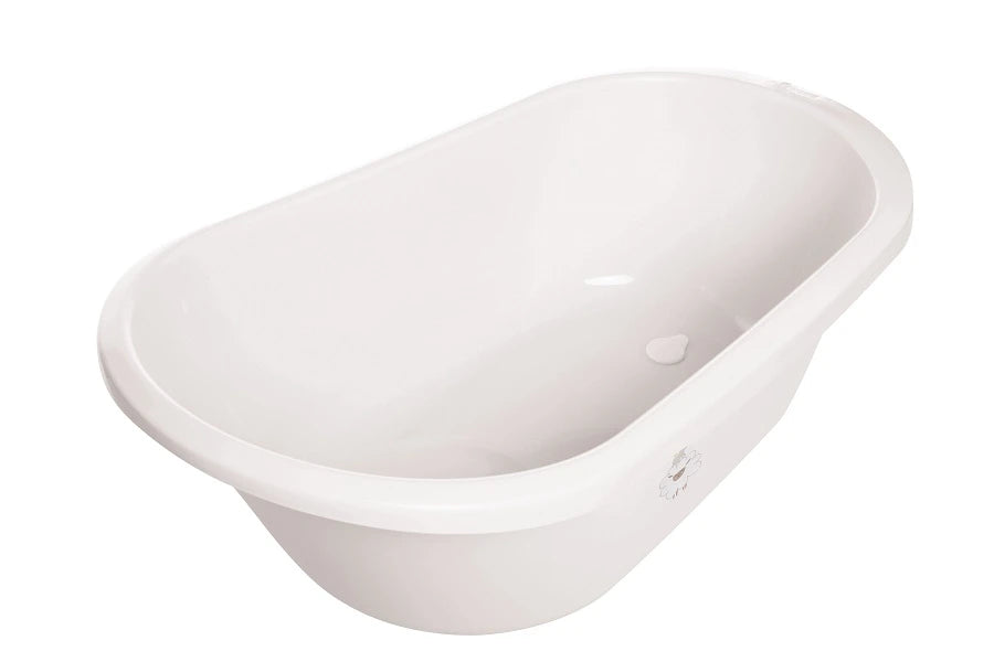 White baby bath tub with smooth rounded interior