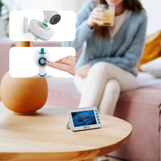 Yoo - Moov Video Baby Monitor White/Blue | Baby Monitor | Babymoov for Mamas & Papas LB - Baby Monitors