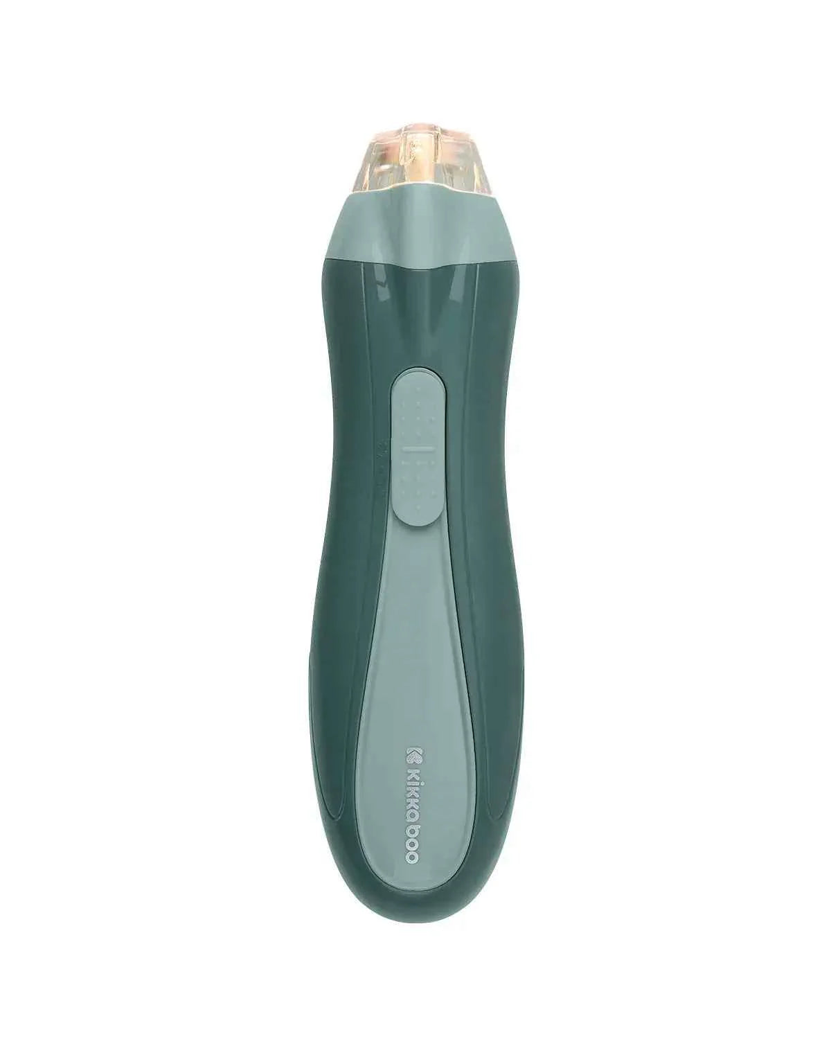 Electric baby nail file, teal-green handheld with clear head cover