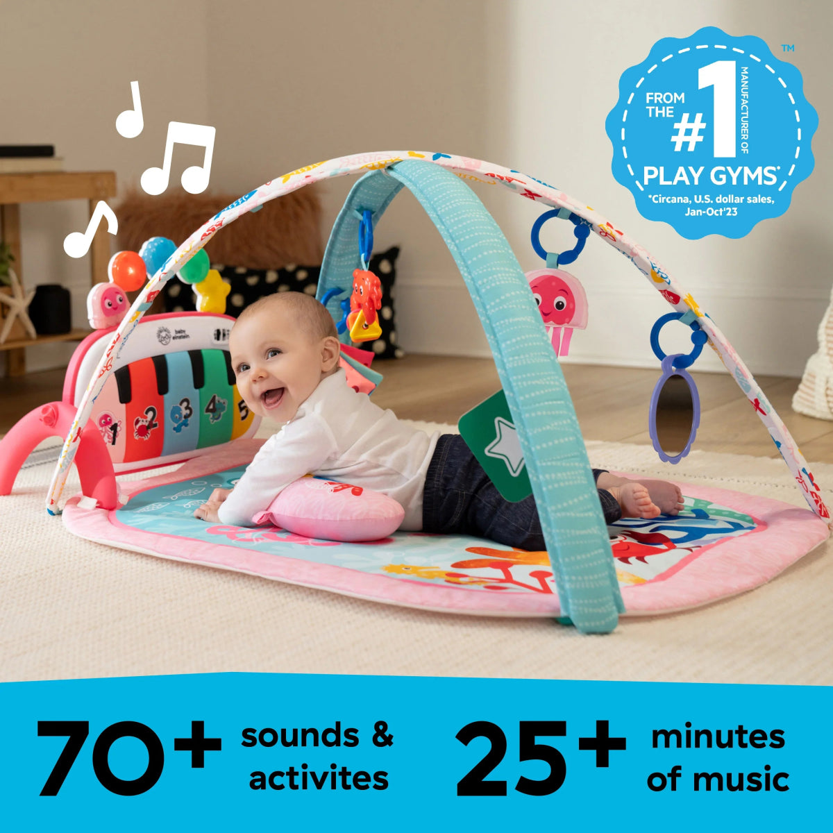 4 - in - 1 Kickin Tunes Jellyfish Jamboree Music & Language Discovery Gym | Play Gym | Baby Einstein for Mamas & Papas LB - 6hr