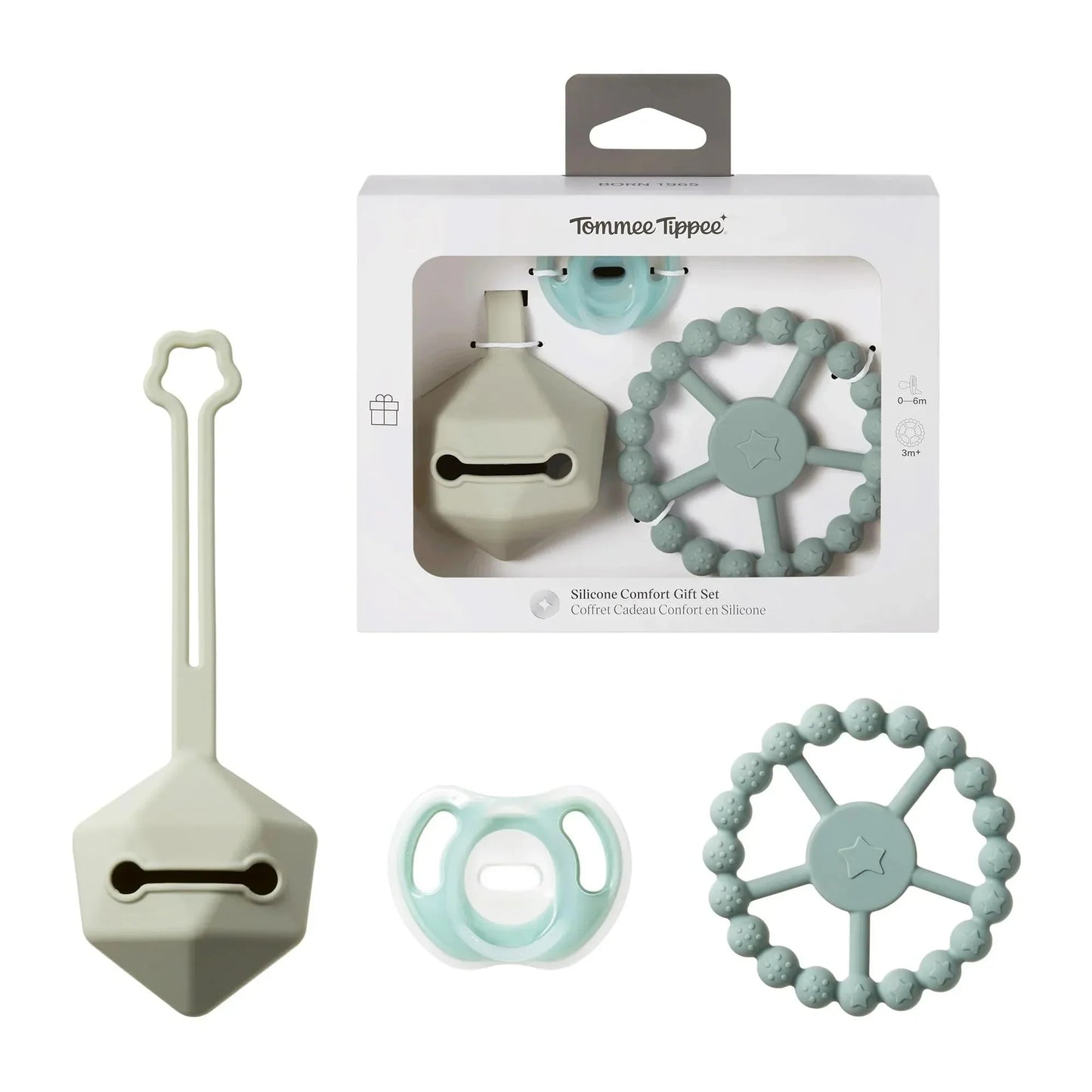 Silicone Comfort Gift Set Ultra-Light Soother Green, 0-6m+