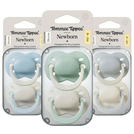 Tommee Tippee Newborn Soother 0-2m Boy Pack of 2 Assorted