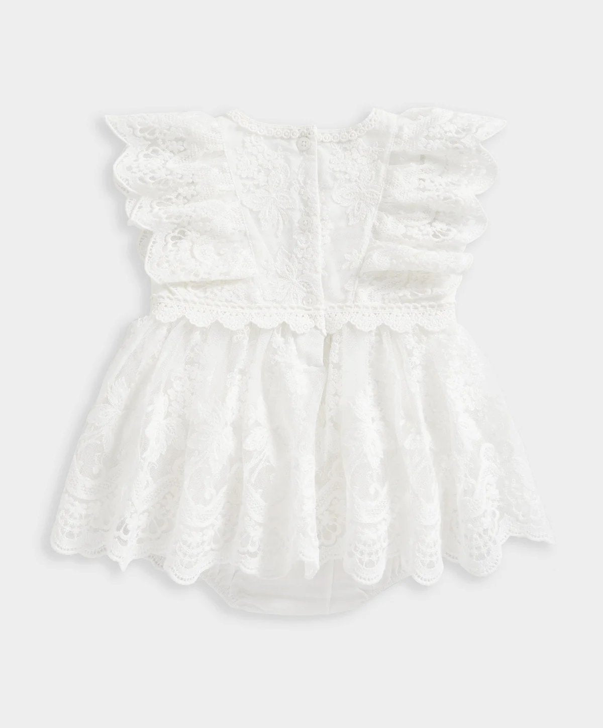 Mamas & Papas White Lace Frill Romper | Mamas & Papas, Babies, Nursing, Romper