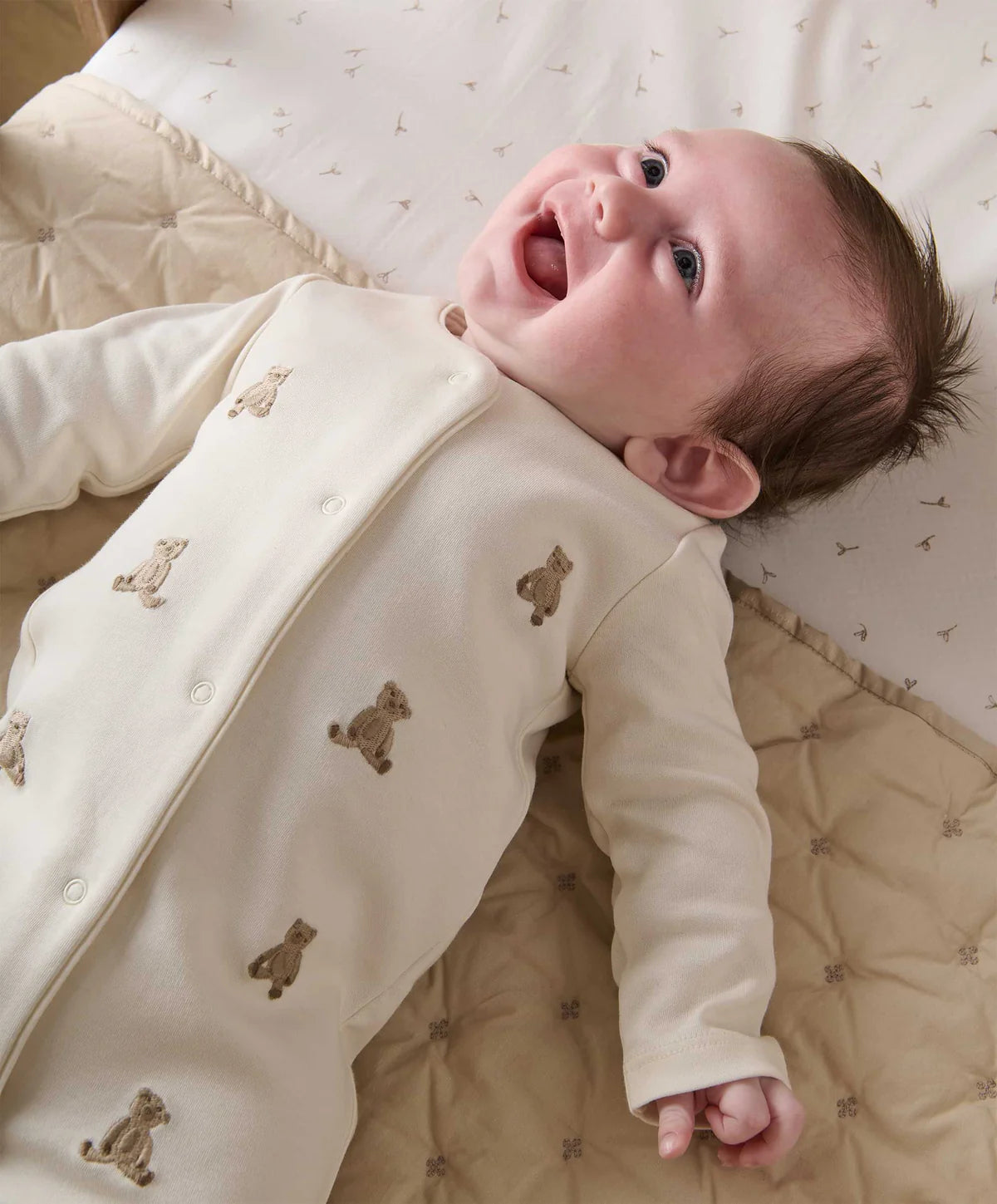 Mamas & Papas Embroidered Teddy Bear Romper | Mamas & Papas, Babies, Nursing, Romper