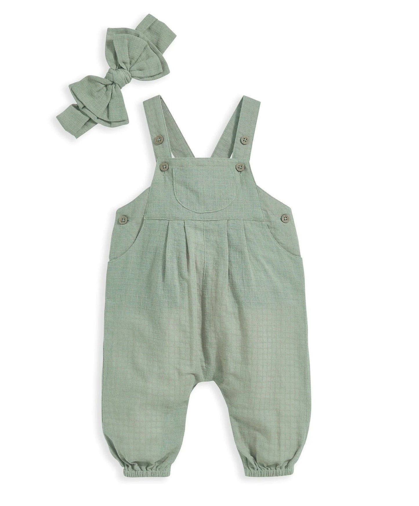 Mamas & Papas Woven Dungarees & Headband - Green | Mamas & Papas, Babies, Nursing, Dungaree