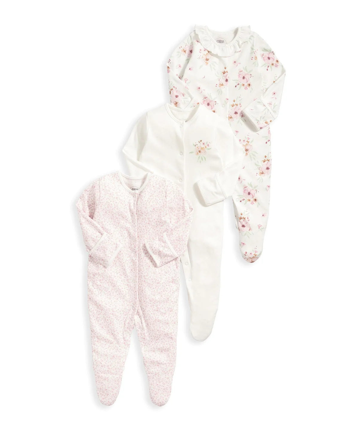 Mamas & Papas Watercolour Flowers Sleepsuits (Set of 3) | Mamas & Papas, Babies, Nursing, Bodysuit