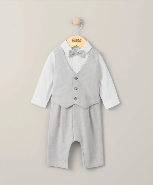 Mamas & Papas Linen Waistcoat Mock Romper - Cream | Mamas & Papas, Babies, Nursing, Romper