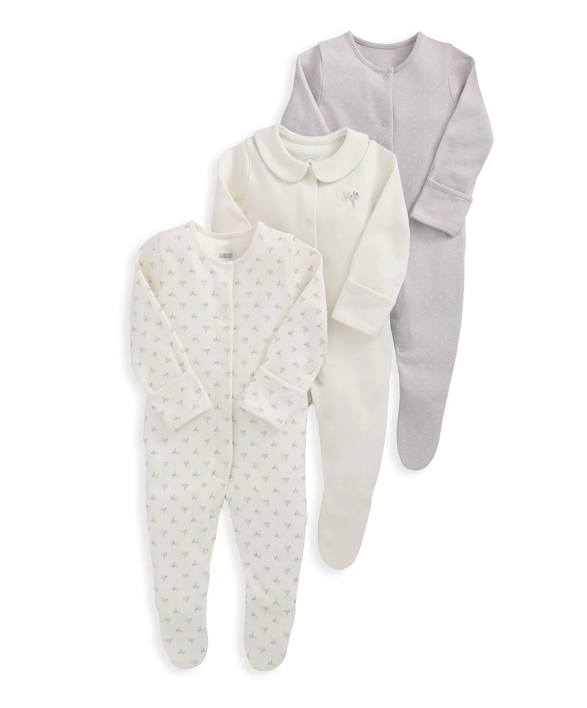 Mamas & Papas Floral Spot Sleepsuits (Set of 3) | Mamas & Papas, Babies, Nursing, Sleepsuit