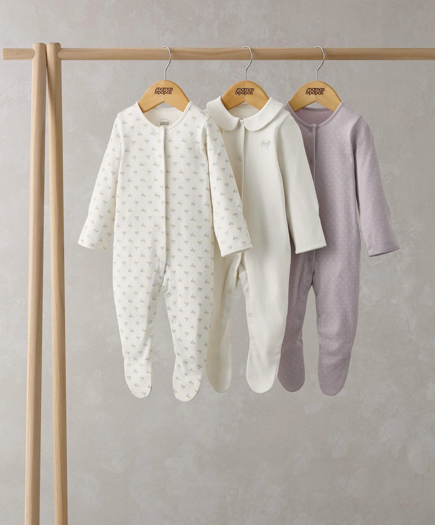 Mamas & Papas Floral Spot Sleepsuits (Set of 3) | Mamas & Papas, Babies, Nursing, Sleepsuit