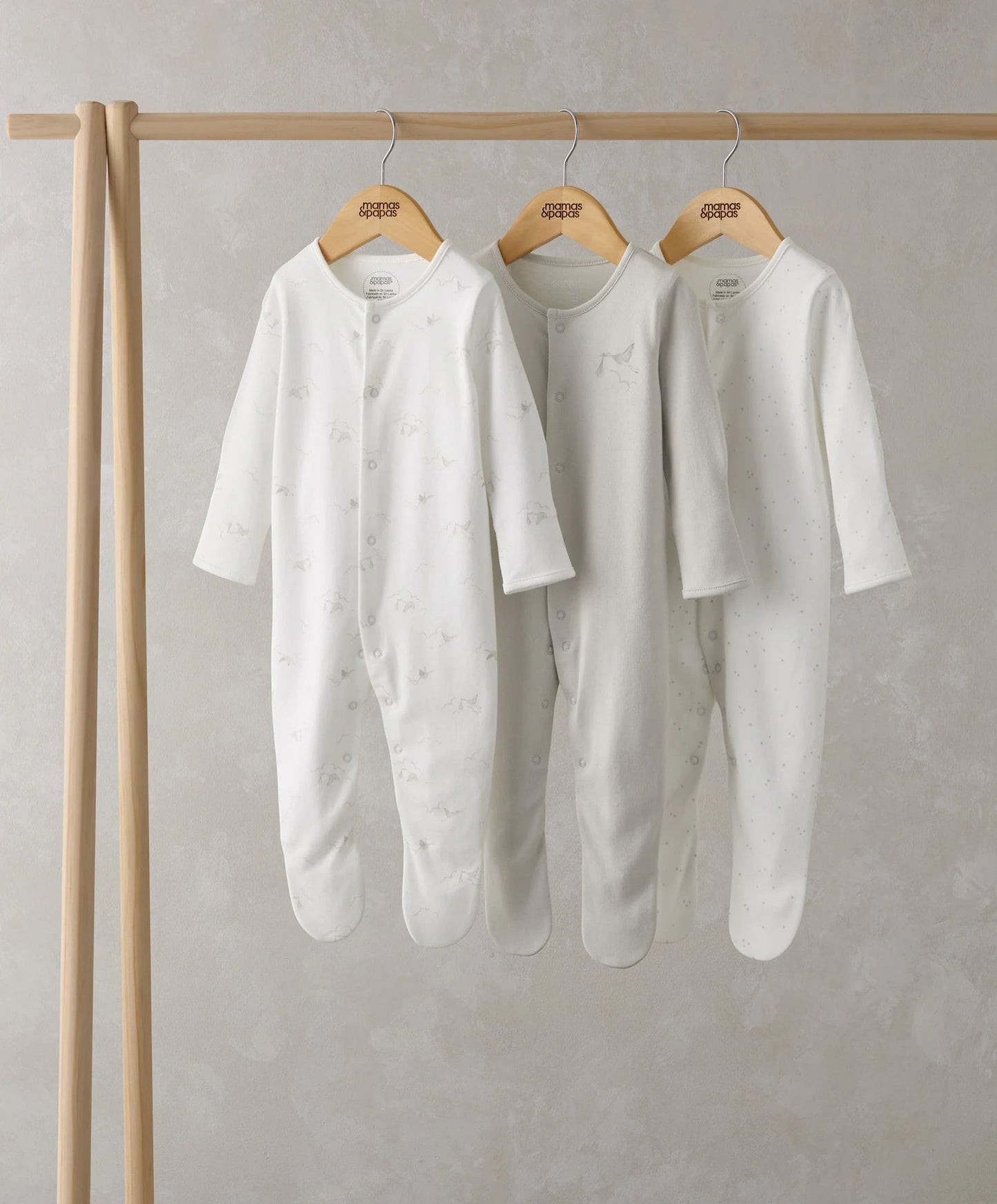 Mamas & Papas Stork Sleepsuits (Set of 3) | Mamas & Papas, Babies, Nursing, Sleepsuit