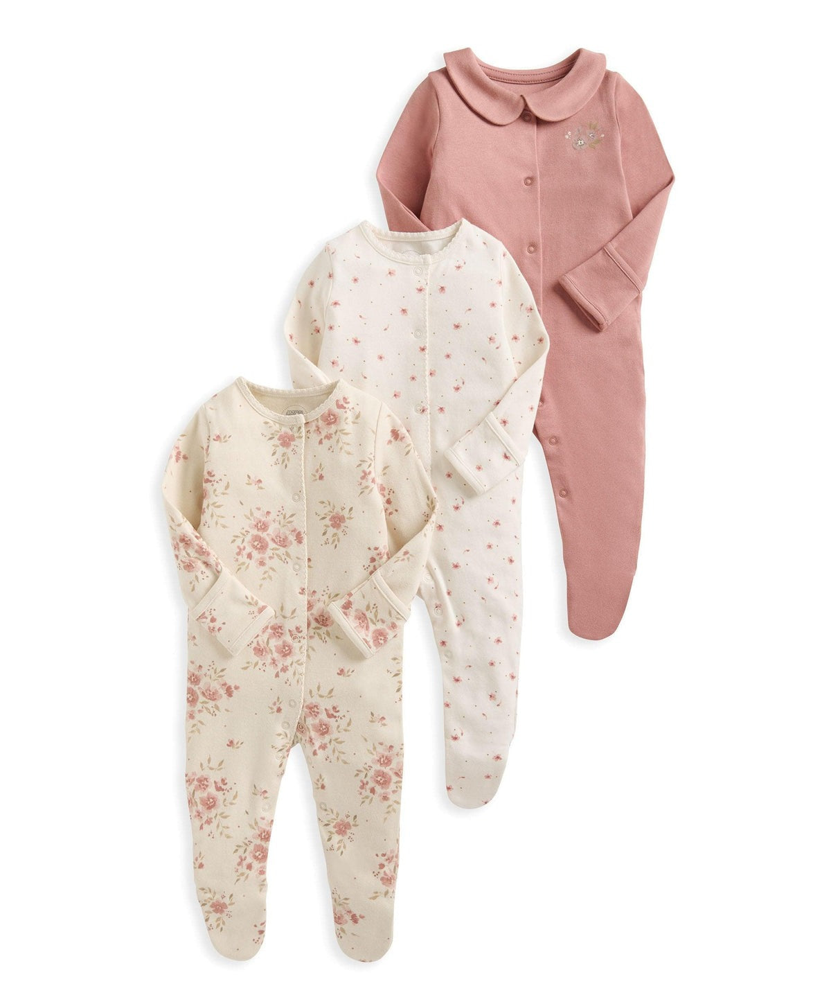 Mamas & Papas Watercolour Floral Sleepsuits Pack of 3 | Mamas & Papas, Babies, Nursing, Bodysuit