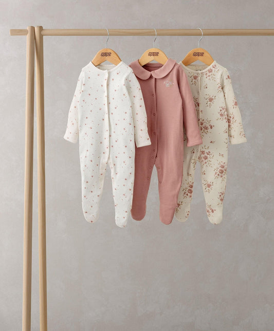 Mamas & Papas Watercolour Floral Sleepsuits Pack of 3 | Mamas & Papas, Babies, Nursing, Bodysuit