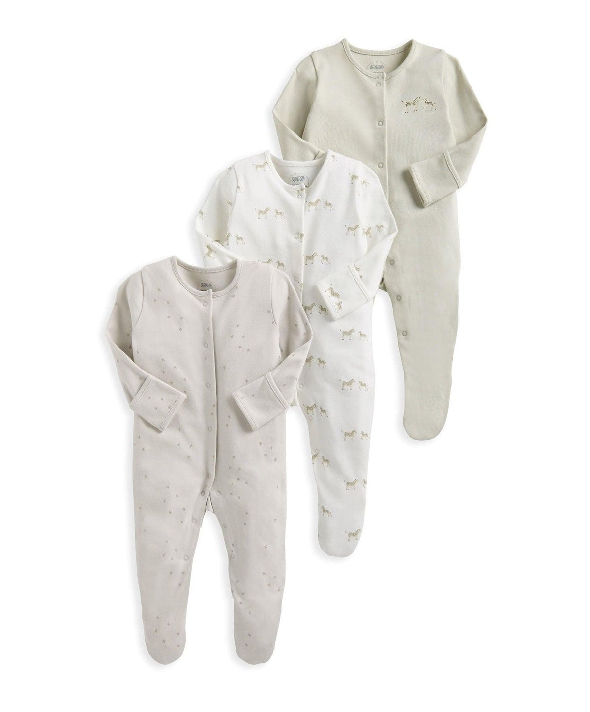 Mamas & Papas Wild Animals Sleepsuits Pack of 3 | Mamas & Papas, Babies, Nursing, Bodysuit