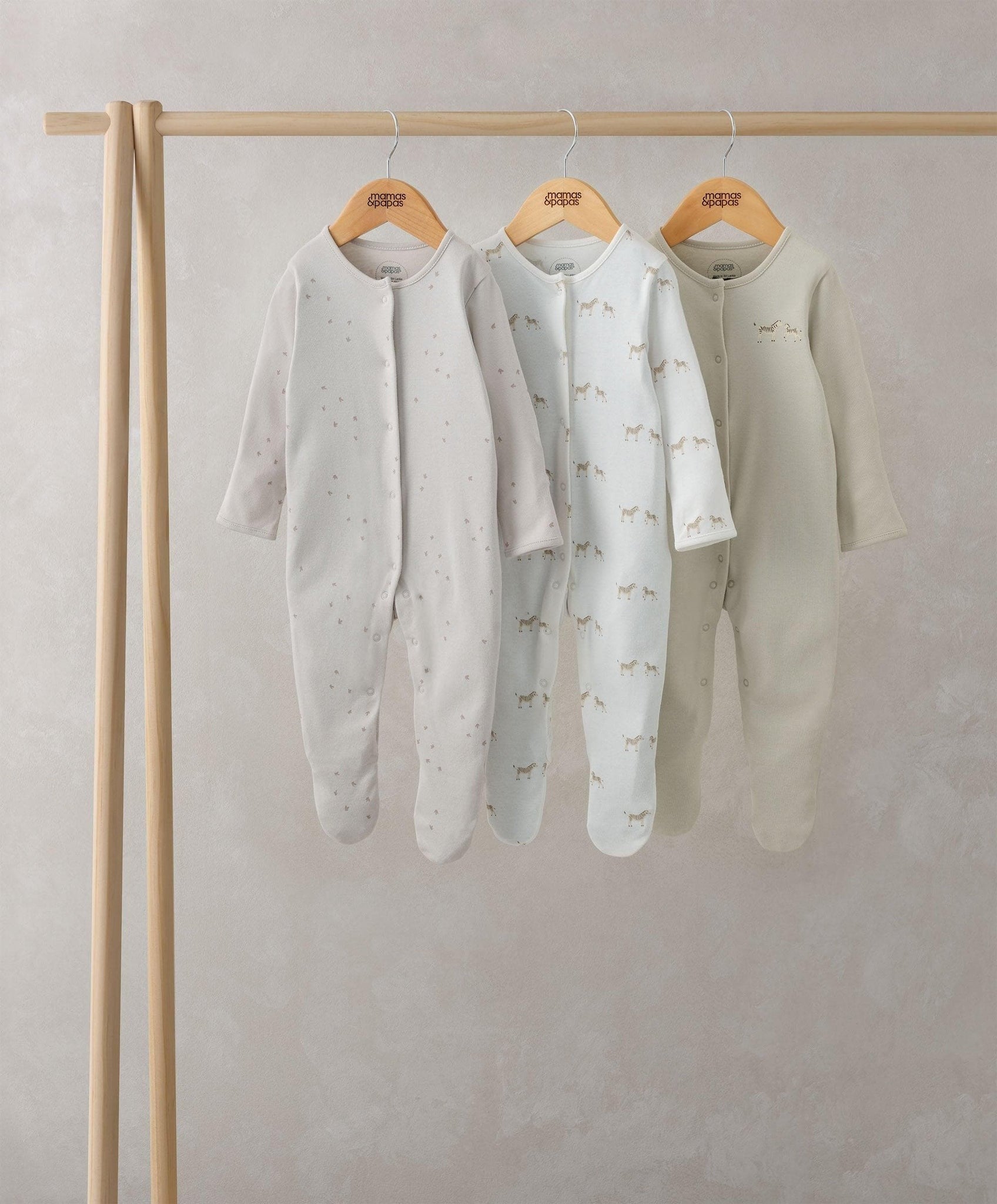 Mamas & Papas Wild Animals Sleepsuits Pack of 3 | Mamas & Papas, Babies, Nursing, Bodysuit