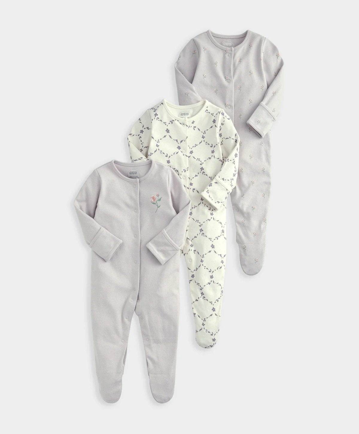 Mamas & Papas Trellis Print Sleepsuites (Set of 3) | Mamas & Papas, Babies, Nursing, Sleepsuit