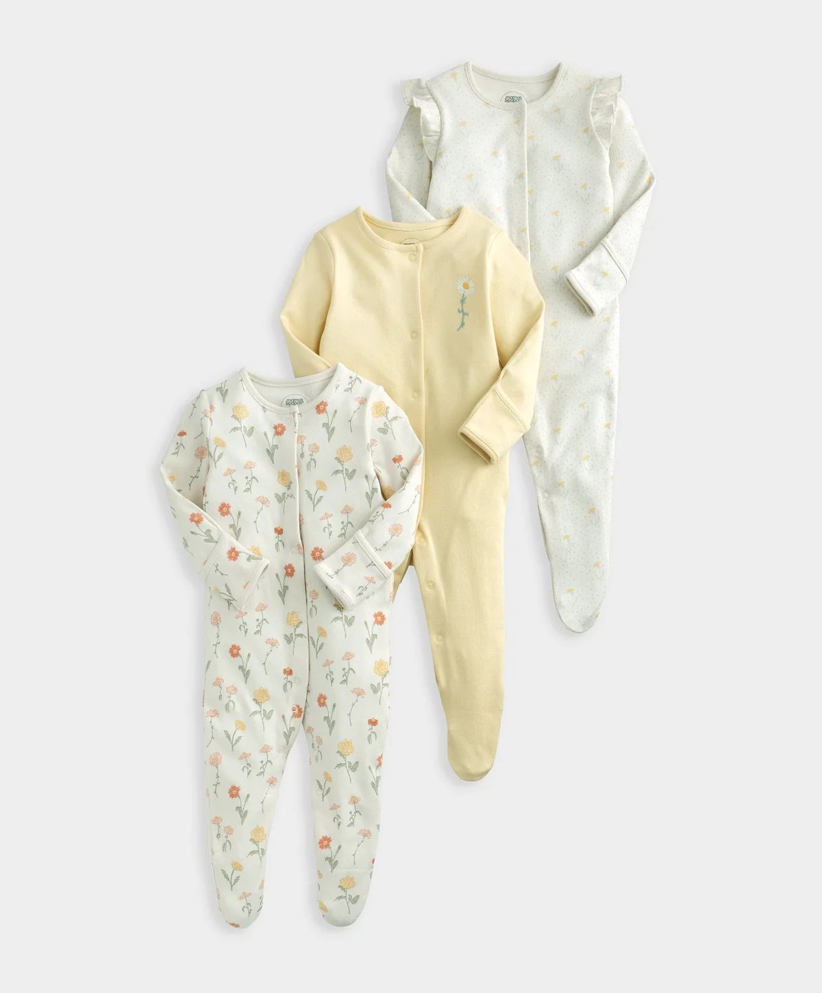 Mamas & Papas Healing Floral Sleepsuits (Set of 3) | Mamas & Papas, Babies, Nursing, Sleepsuit