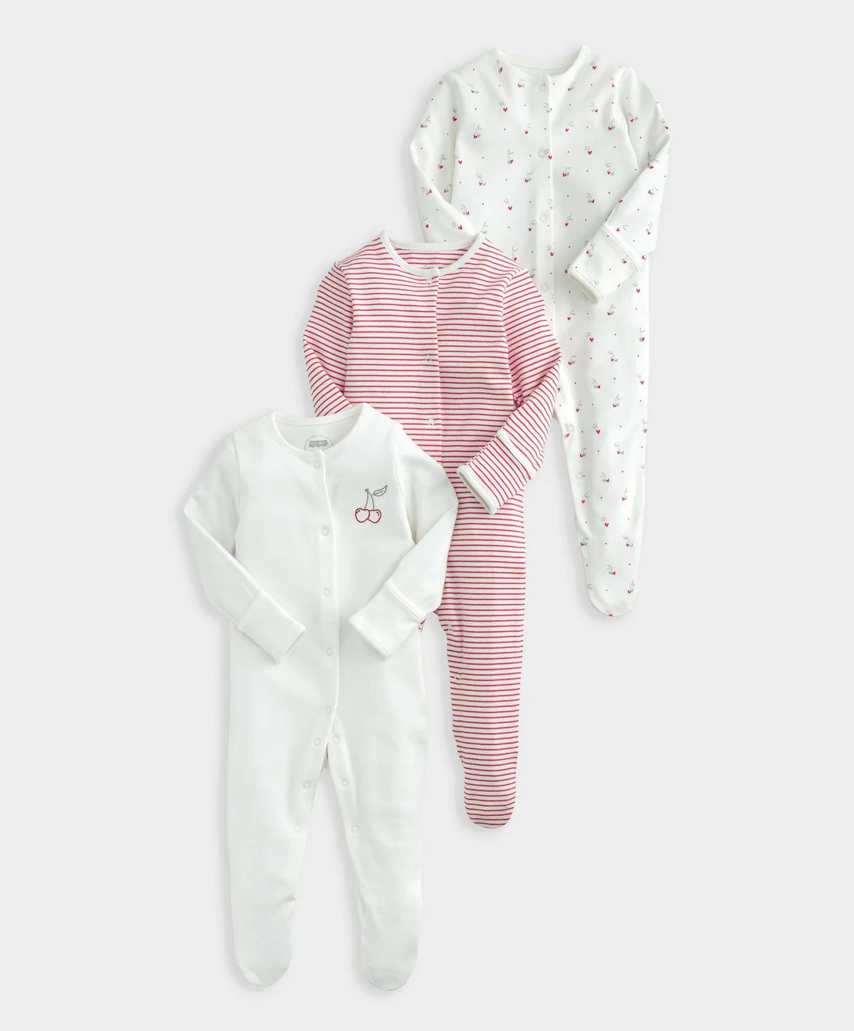 Mamas & Papas Ditsy Cherry Sleepsuits (Set of 3) | Mamas & Papas, Babies, Nursing, Sleepsuit