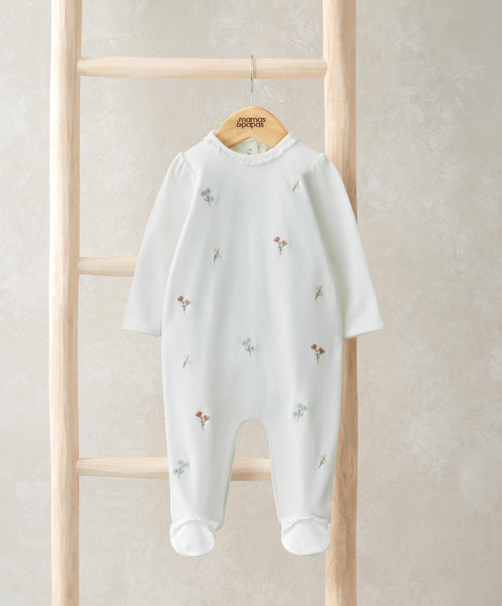 Mamas & Papas Embroided Flowers All in One | Mamas & Papas, Babies, Nursing, Sleepsuit