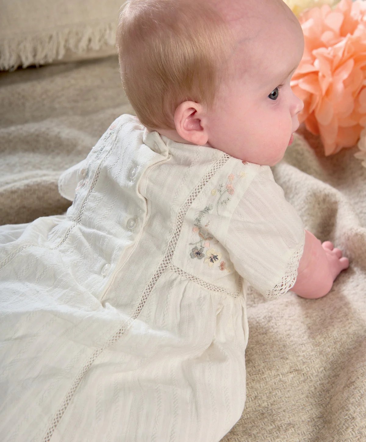 Mamas & Papas Short Sleeve Cotton Embroided Dress - Floral Print | Mamas & Papas, Babies, Nursing, Dress