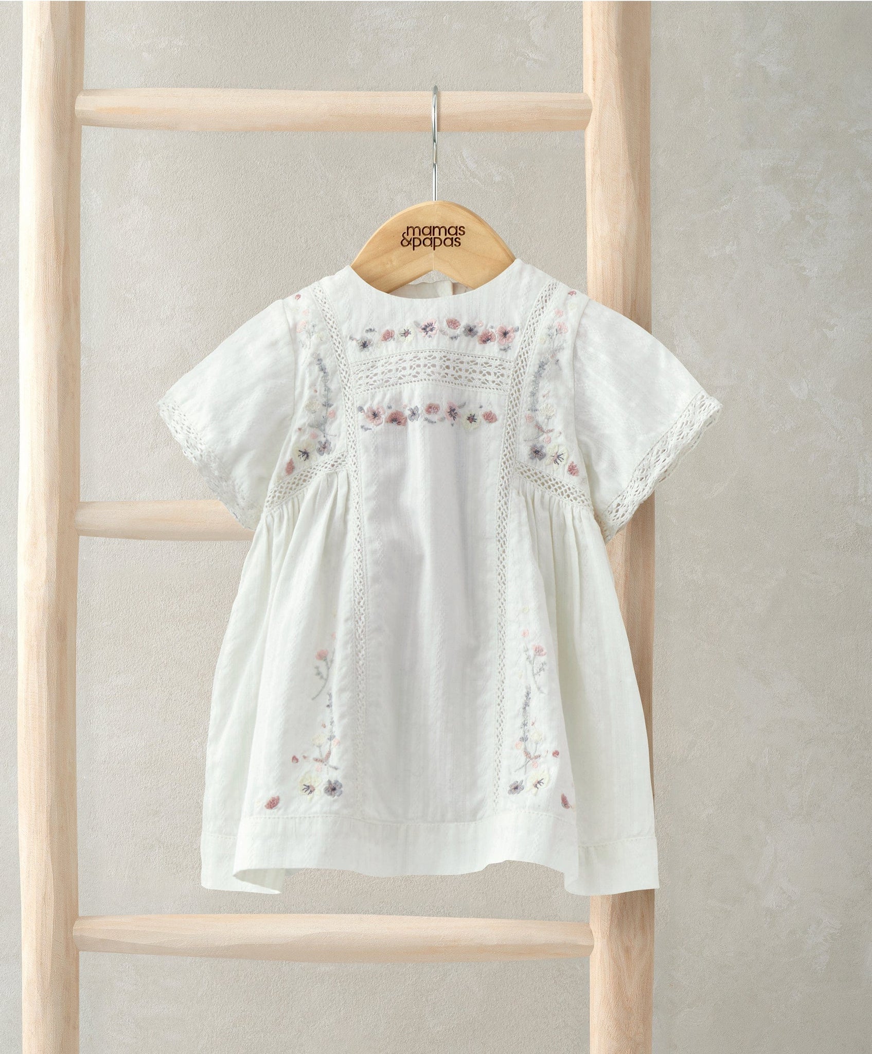 Mamas & Papas Short Sleeve Cotton Embroided Dress - Floral Print | Mamas & Papas, Babies, Nursing, Dress