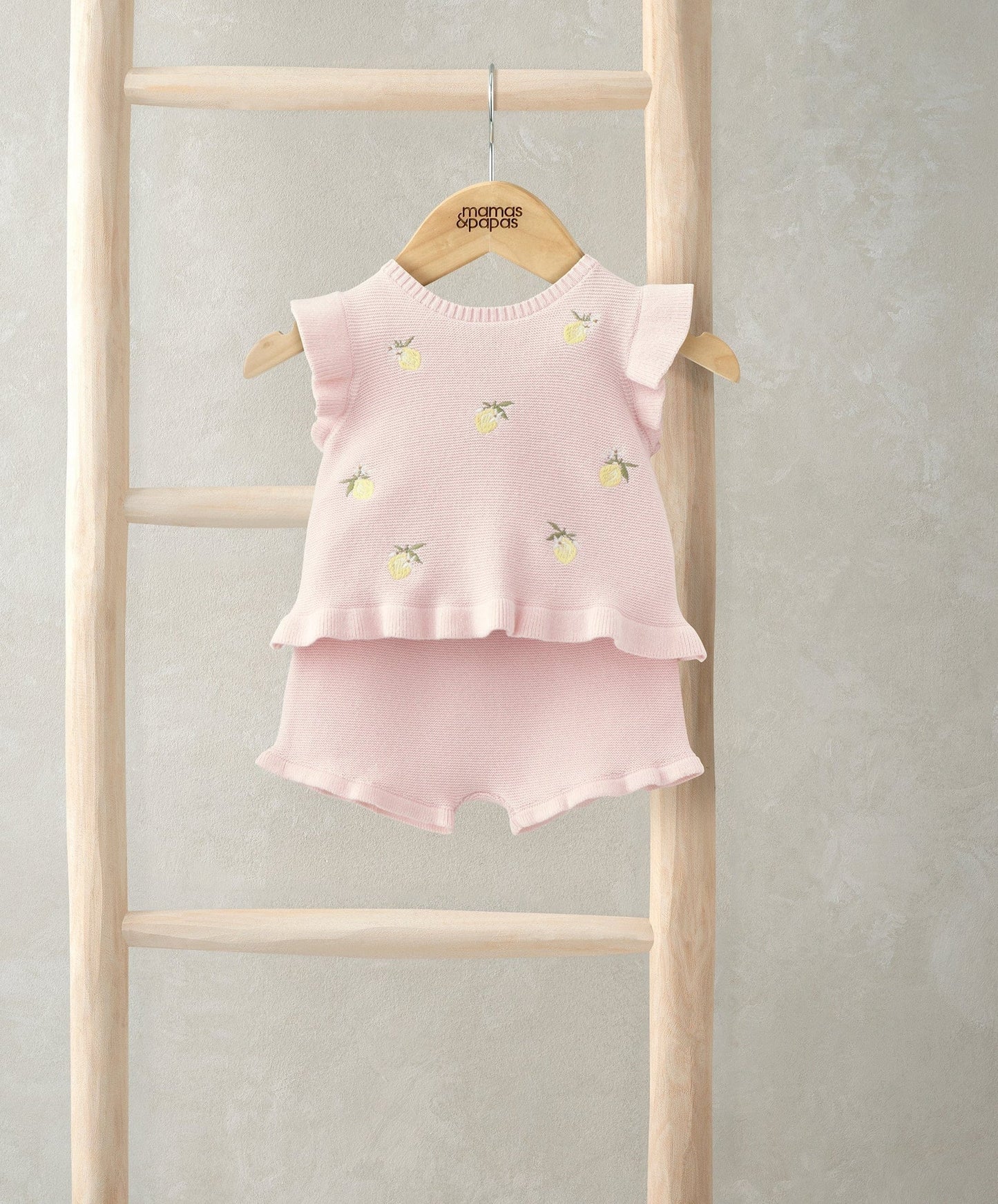 Mamas & Papas Embroidered Knit Top & Shorts Set (2 Pieces) - Pink | Mamas & Papas, Babies, Nursing, Set