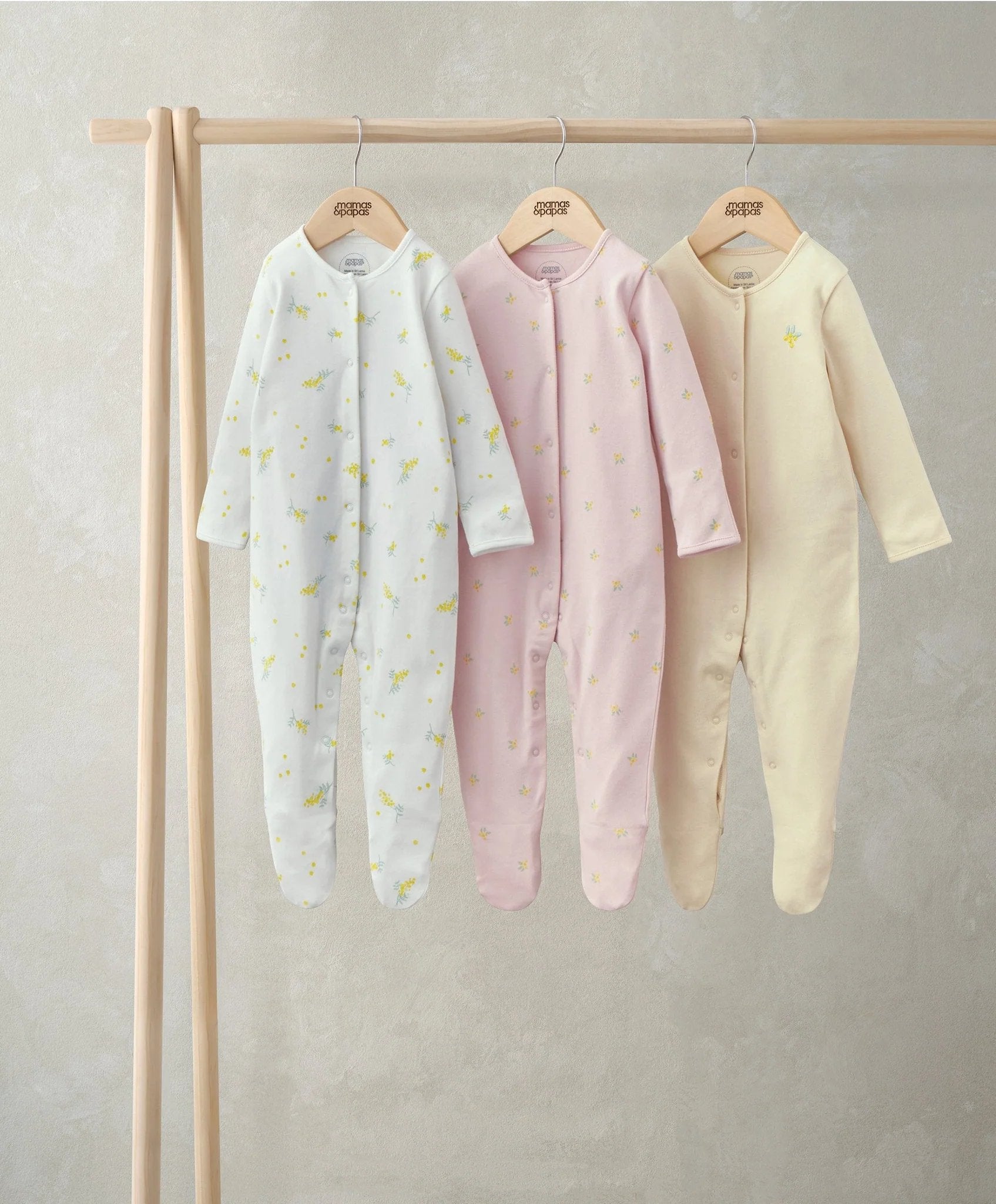 Mamas & Papas Sleepsuits (Pack of 3) - Lemon Print | Mamas & Papas, Babies, Nursing, Sleepsuit