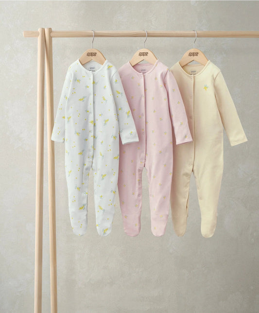 Mamas & Papas Sleepsuits (Pack of 3) - Lemon Print | Mamas & Papas, Babies, Nursing, Sleepsuit