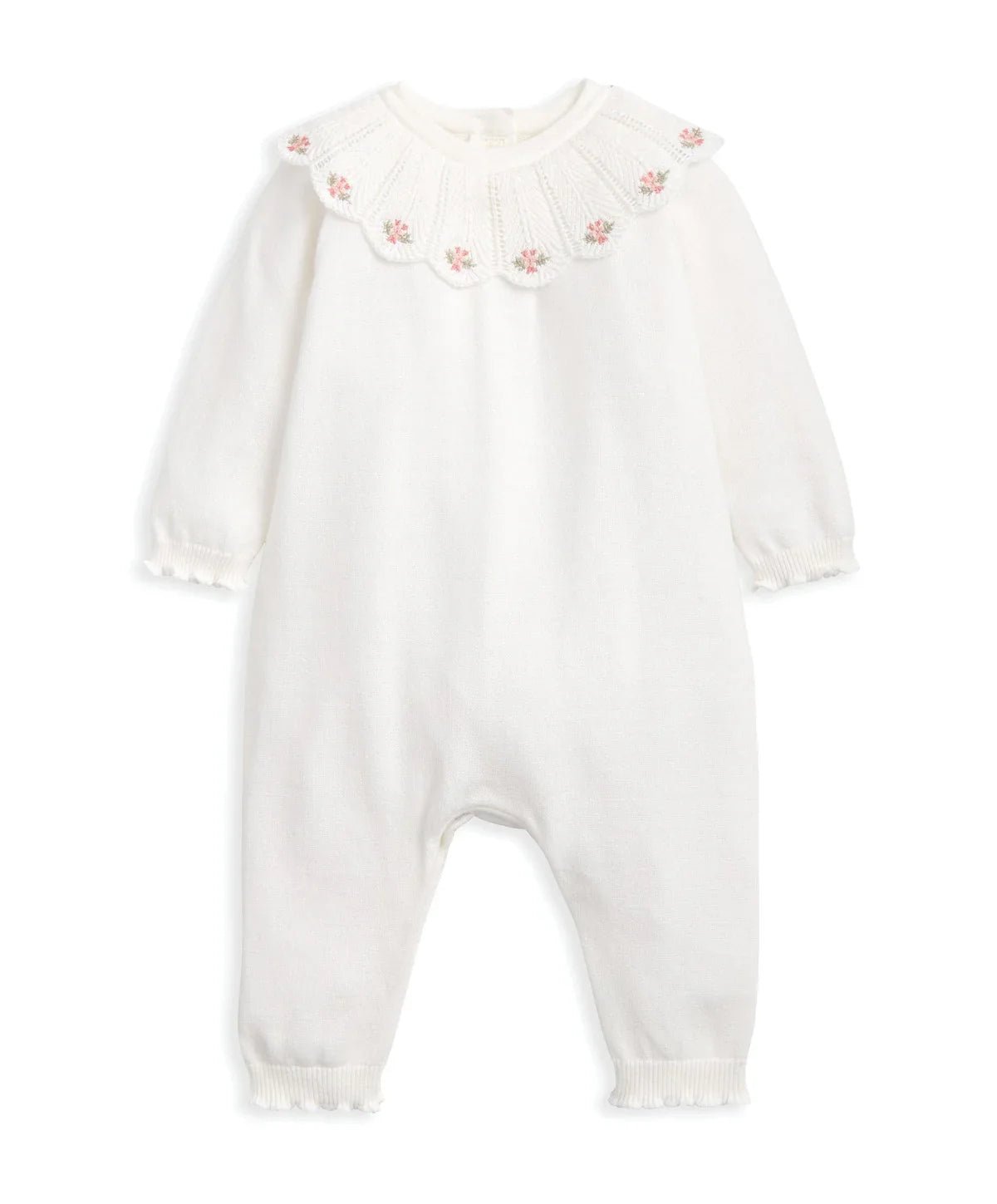Embroidered Scallop Collar Romper with Frill Trim | Romper | Mamas & Papas for Mamas & Papas LB - 6hr