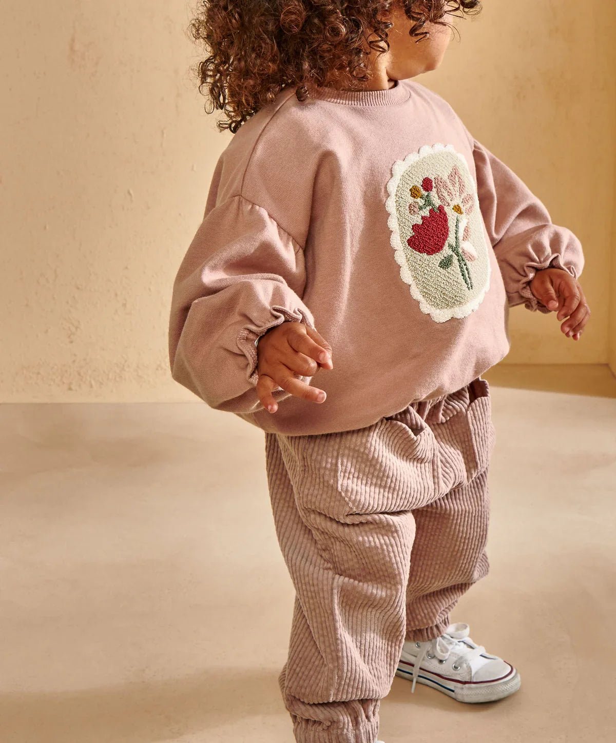 Boucle Placement Sweatshirt – Pink | Sweatshirt | Mamas & Papas for Mamas & Papas LB - 6hr