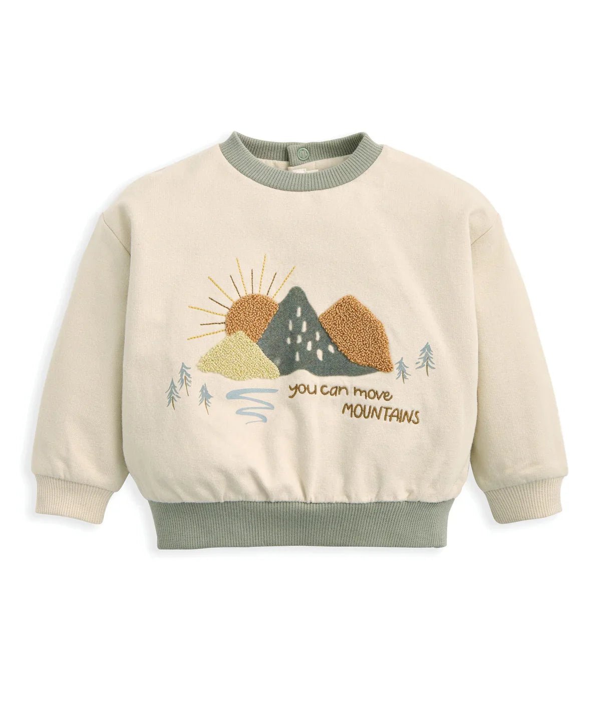 Boucle & Embroidered Sweatshirt - Cream | Sweatshirt | Mamas & Papas for Mamas & Papas LB - 6hr