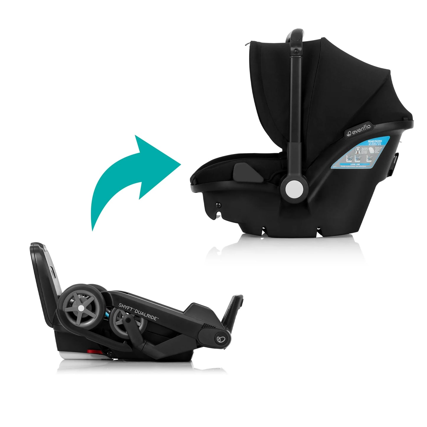 Shyft Dual Ride Car Seat and Stroller Combo - Beaufort Black