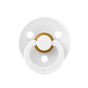 White latex baby pacifier with gold ring, size 1 (0-6 months), 2-pack