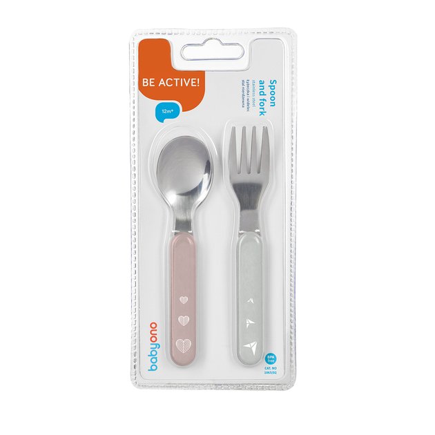 Babyono Stainless Steel Spoon & Fork | Mamas & Papas, Babies, Nursing, Utensil
