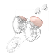 Breast pump spare parts kit: clear breast shields with pink silicone insert and two valves