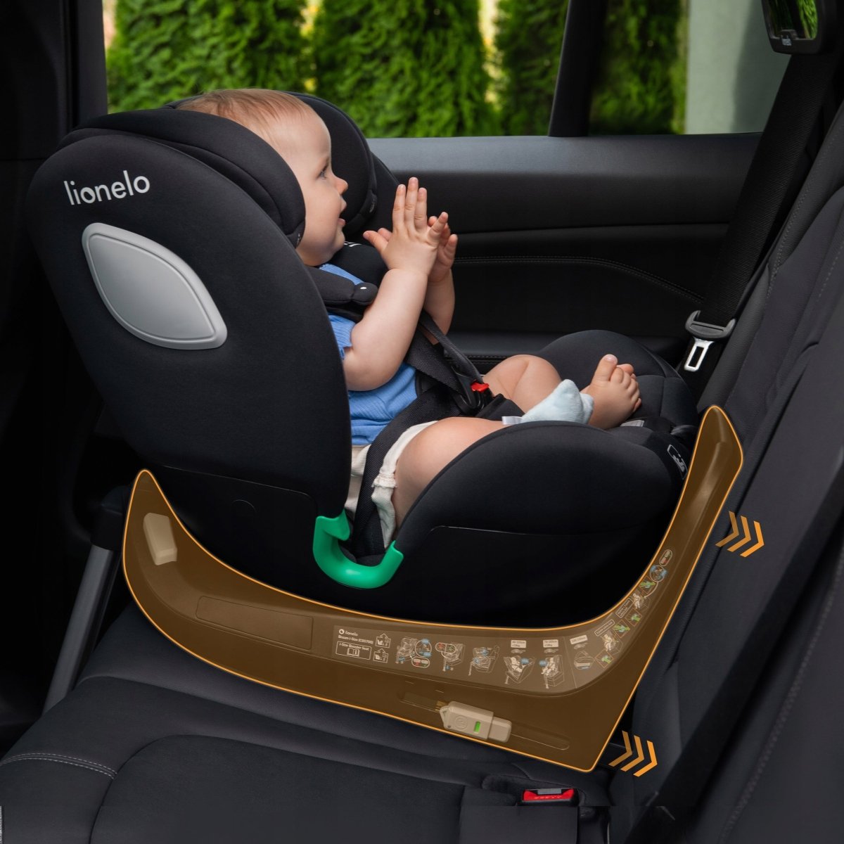 Braam i - Size Swivel Car Seat 0 - 36kg - Black Carbon | Car Seat | Lionelo for Mamas & Papas LB - Baby Gear