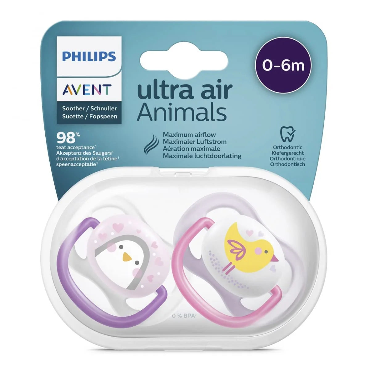 Soother Ultra Air Animals 0 - 6m | Soother | Avent for Mamas & Papas LB - 6hr