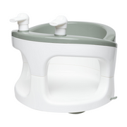 Bath seat in Breeze Green with white body and dual grab handles