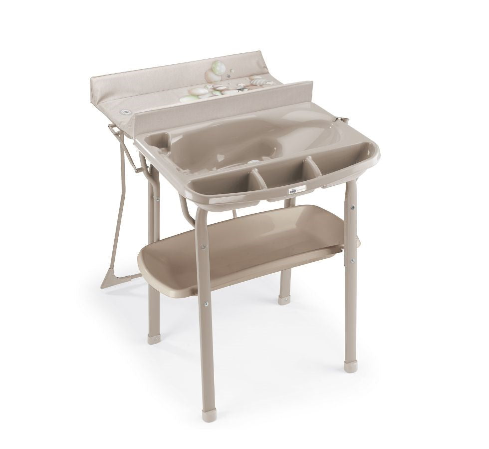 Volare Bath Tub With Stand & Changing Mat - Beige