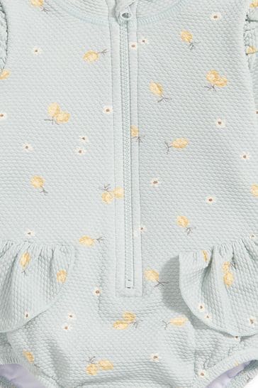 Mamas & Papas Long Sleeve Frill Swimsuit - Blue Lemon | Mamas & Papas, Babies, Nursing, Swimsuit