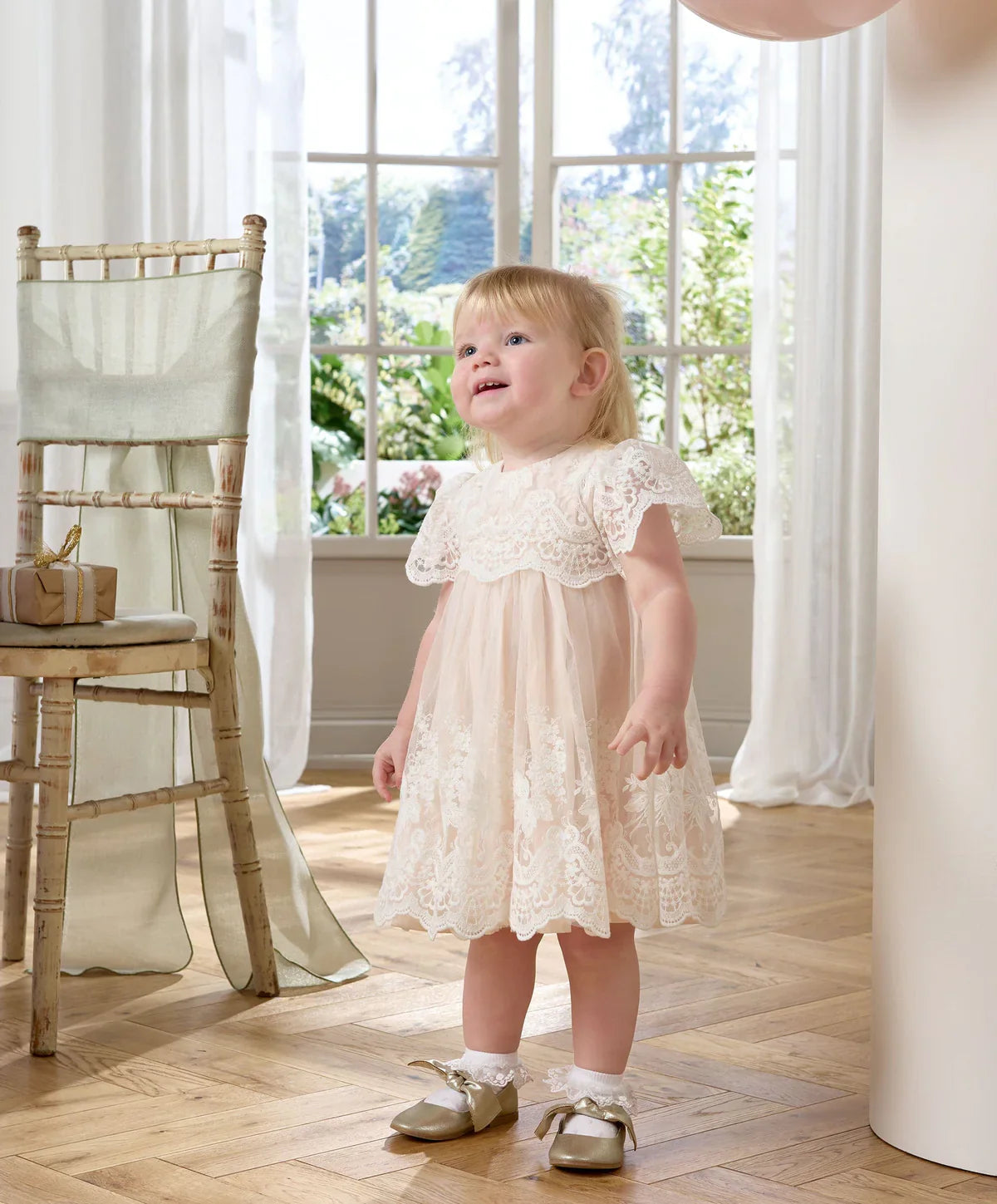 Lace Frill Sleeve Dress