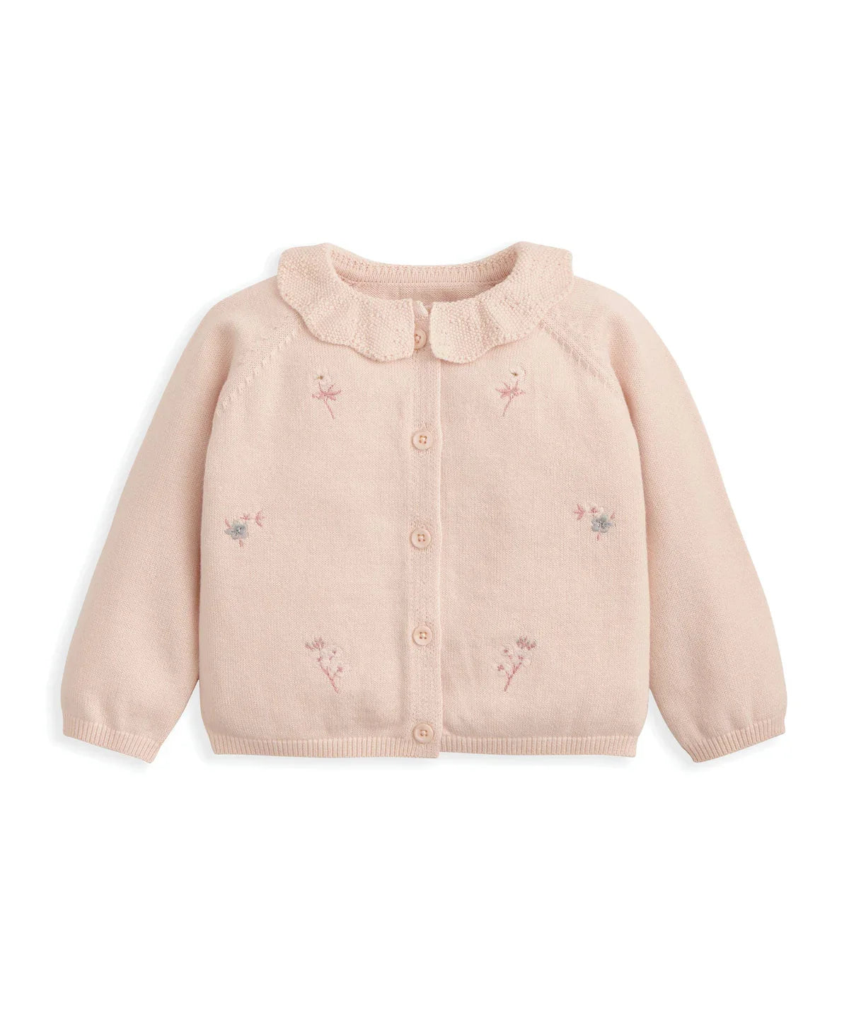 Peter Pan Collar Embroidered Top & Leggings Set (2 Pieces) - Pink