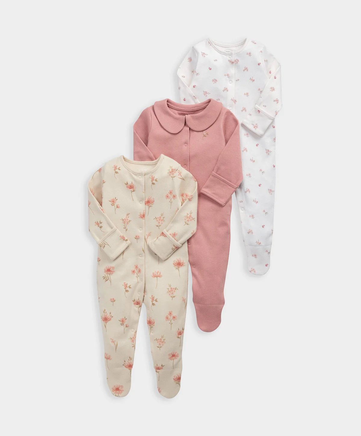 Dusky Floral Sleepsuits (Pack of 3) | Sleepsuit | Mamas & Papas for Mamas & Papas LB - christmas