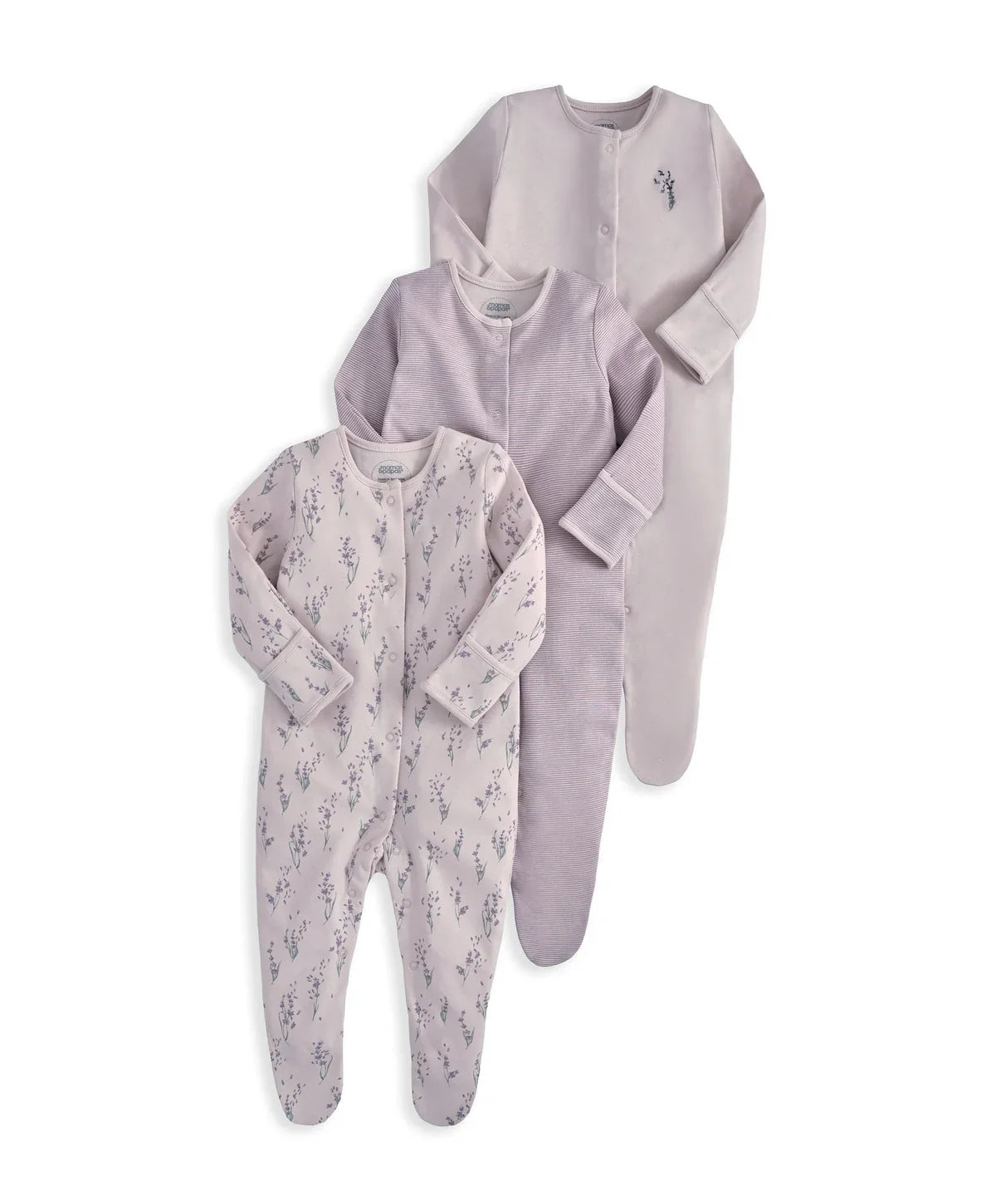 Lavendar Sleepsuits (Pack of 3)