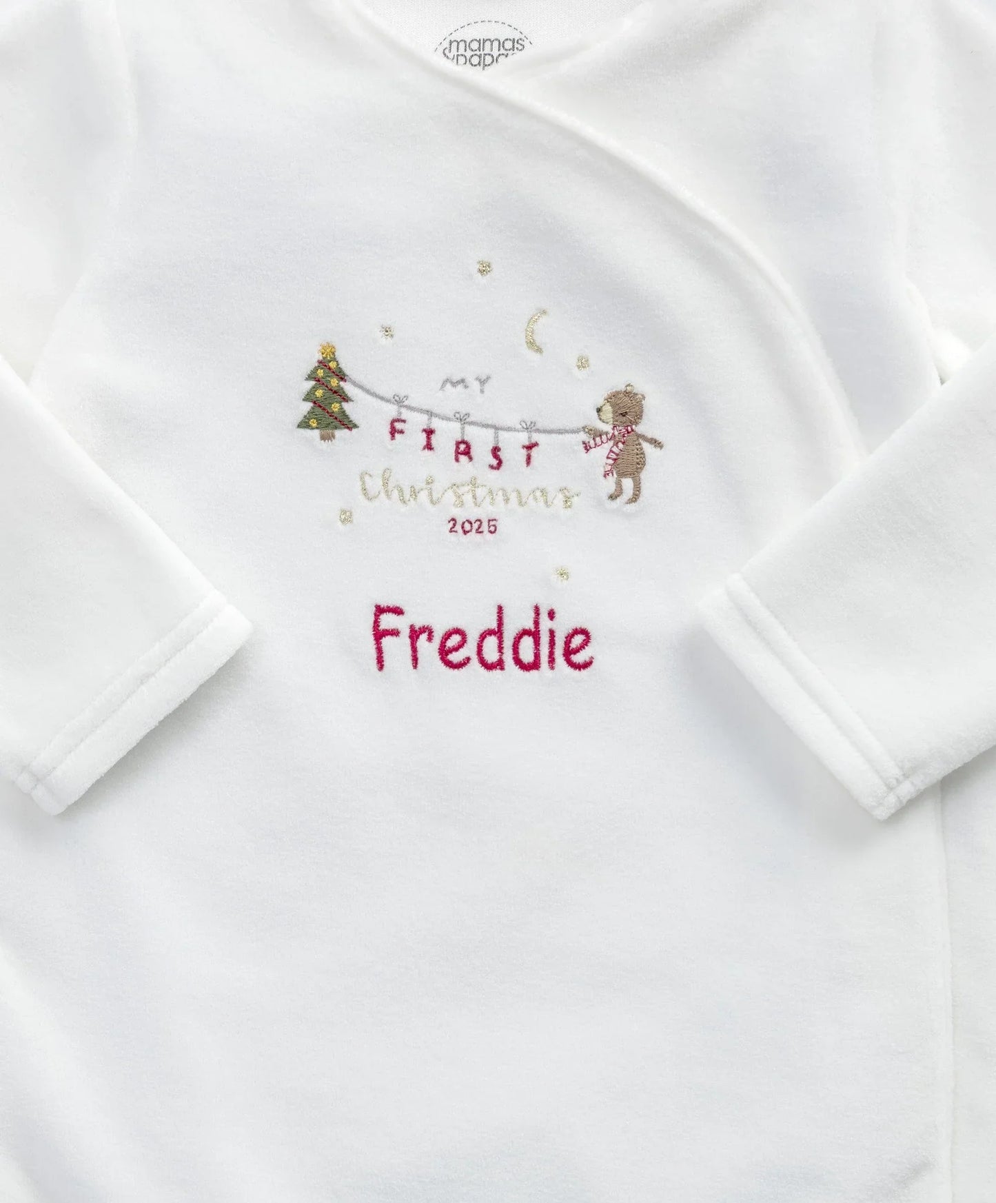 My First Christmas Velour All-in-one