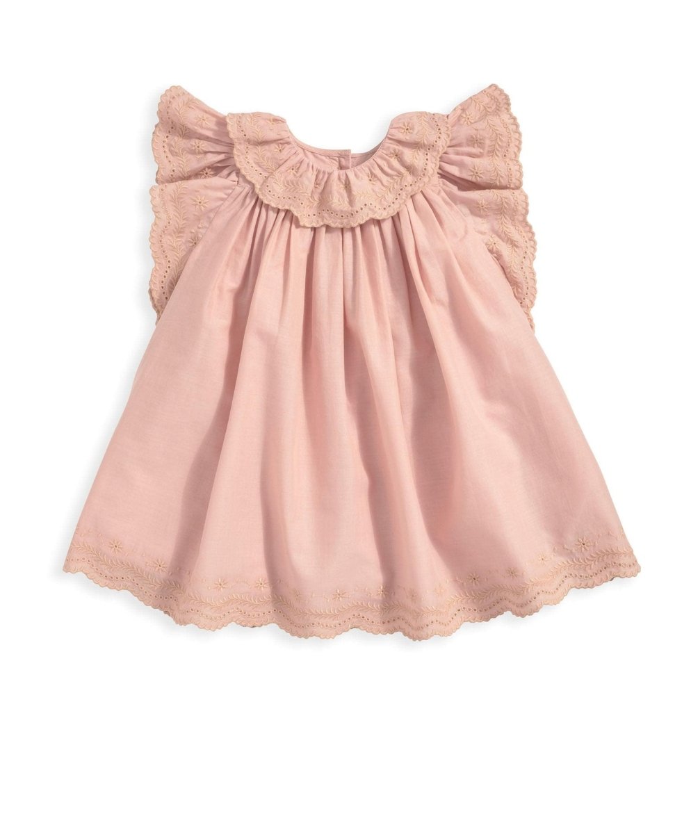 Broderie Frill Dress - Pink | Dress | Mamas & Papas for Mamas & Papas LB - 6hr